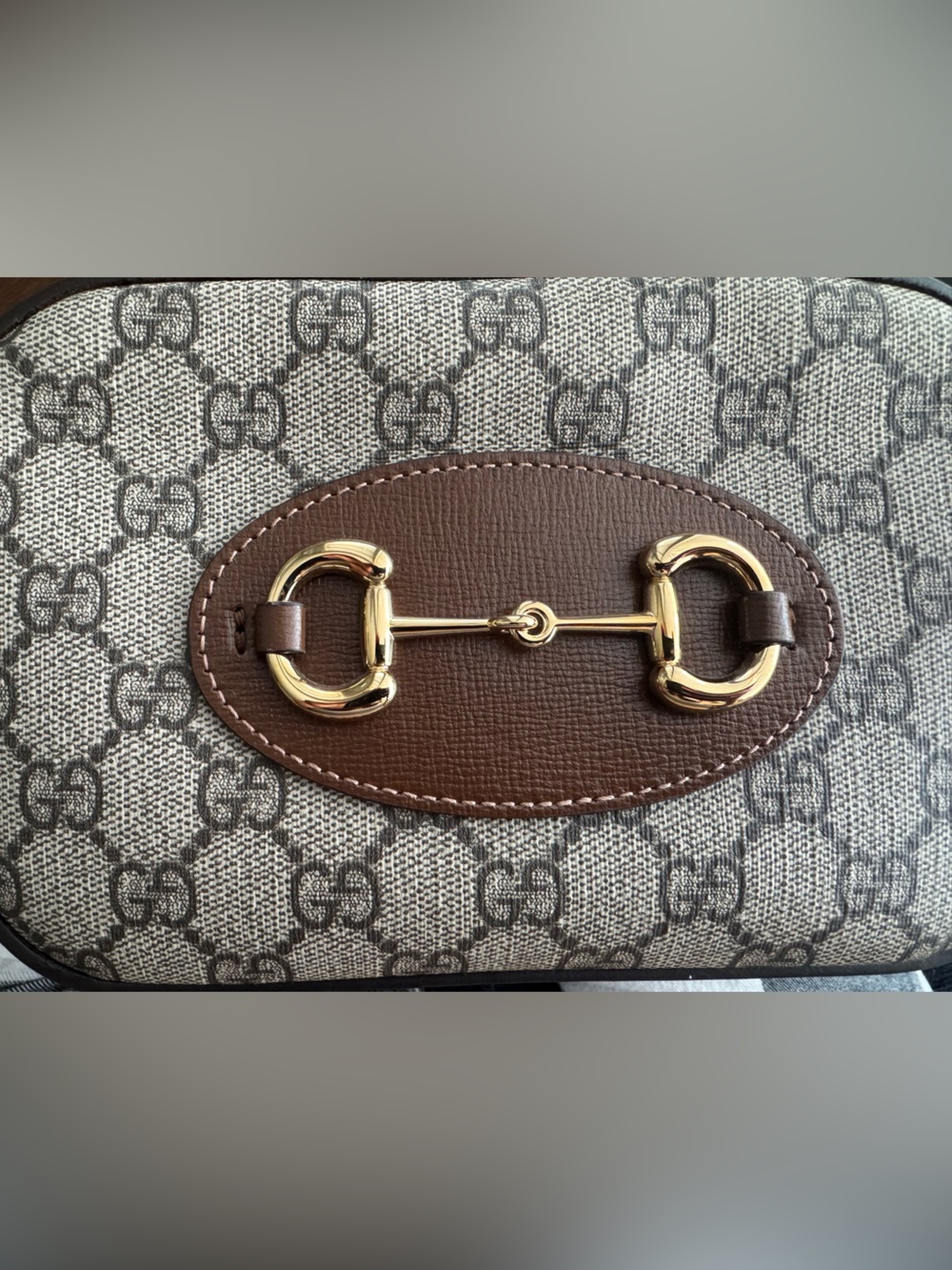 Gucci Beige GG Supreme Canvas Brown Leather Horsebit Crossbody - Picture 8 of 11